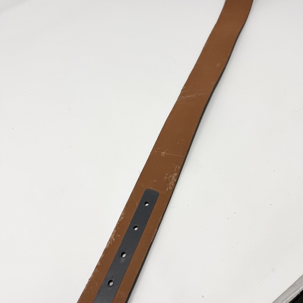 Nike Mens Black Leather Golf Belt Brushed Gunmetal Plaque Swoosh Buckle Size 36 - Picture 5 of 13